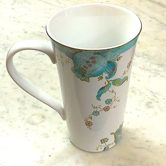 222 FIFTH ELIZA SPRING TURQUOISE LATTE MUG 16 oz NEW PORCELAIN - Picture 4 of 9